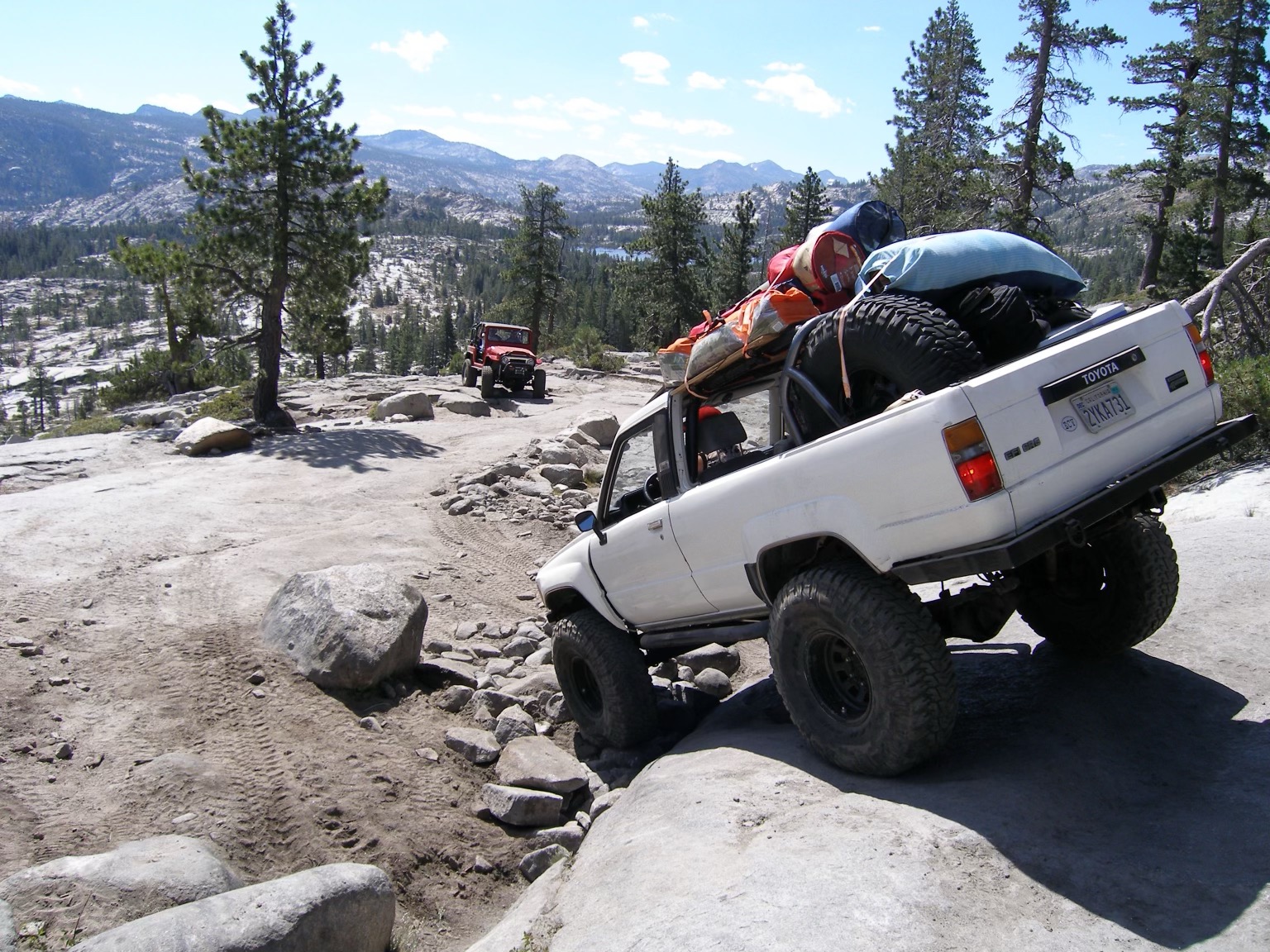 toyota truck driving on the Rubicon trail