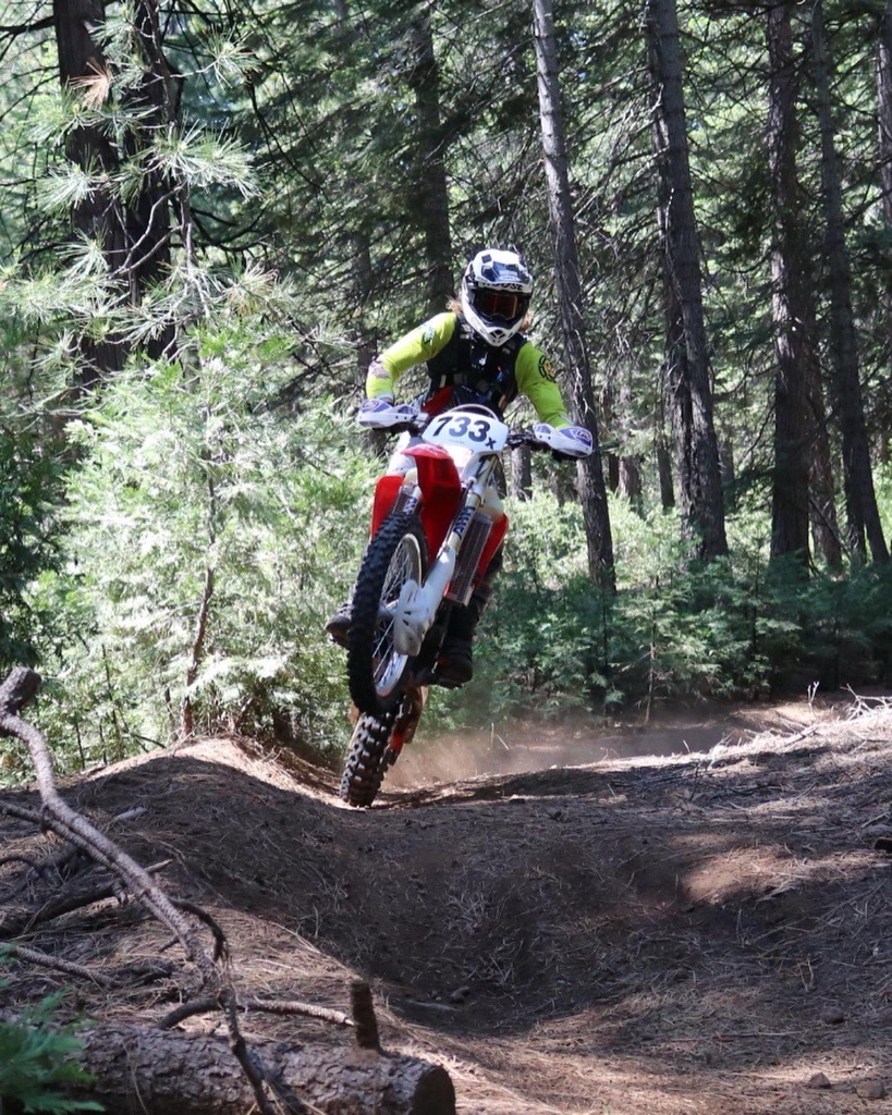 dirt bike rider in the forest