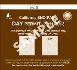 Sample of the California SNO-PARK Day Use Permit