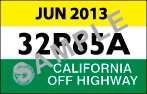 Sample of the OHV Green Sticker