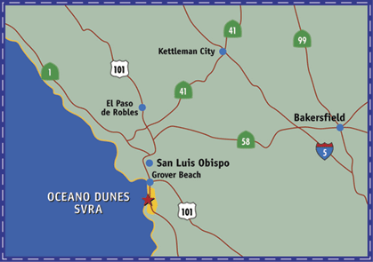 Oceano Dunes SVRA Location Map