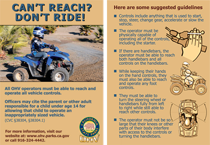 Can't Reach Don't Ride Safety Card Image