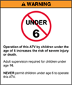 Under 6 Warning Sticker