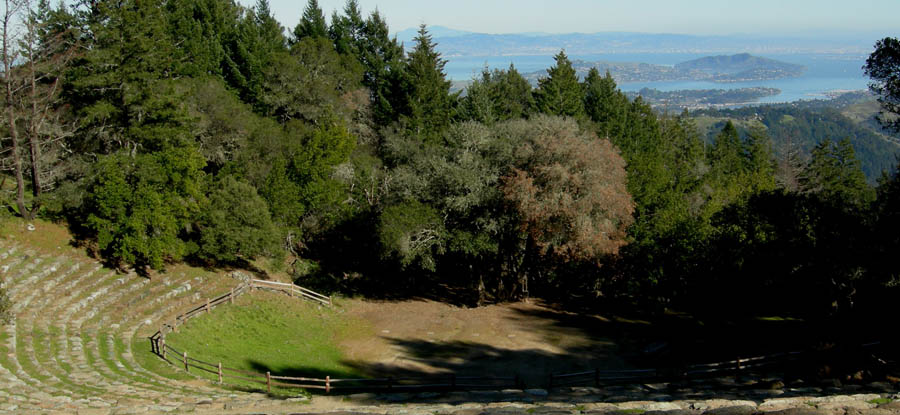 Mount Tamalpais Mountain Theater, with Mount Diablo in the distance