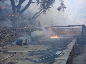 CCC-built garage burning in Poomacha fire