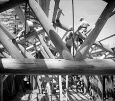 Camp 1 Recreation Hall under construction