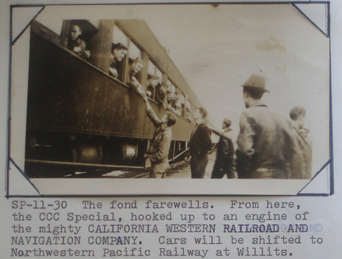 Company 572 enrollees leaving on train