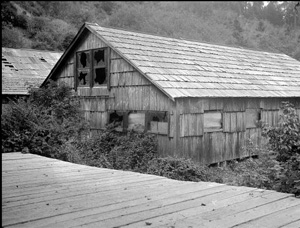 Old veneer plant at Russian Gulch that was adapted into recreation hall