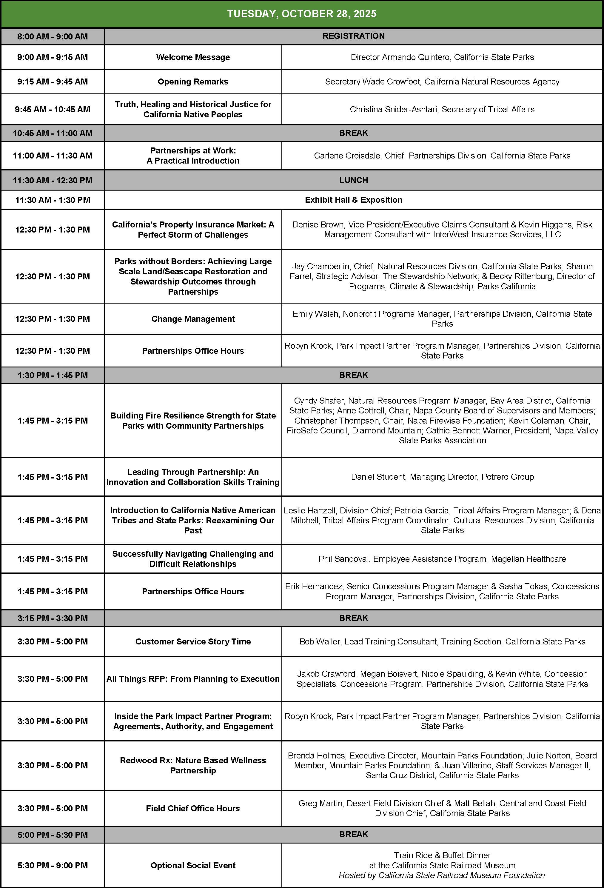 EIP 2025 Agenda Tuesday, October 28