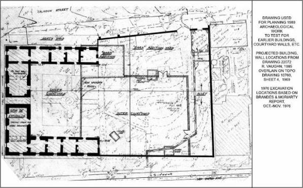 Figure 5, Base Map of Casa de Estudillo with locations of historic yard features