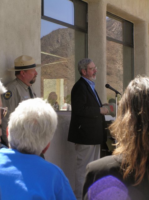 Walter Gray addressed the attendees of the Beogle Center opening ceremony.