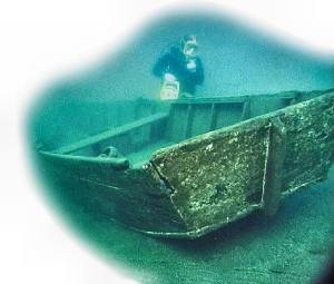 Submerged historic boat, Emerald Bay State Park