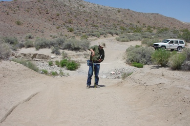 Figure.6. Establishing soil loss transects.