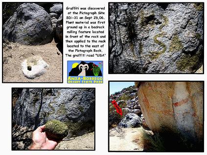 Graffiti found on pictograph rock