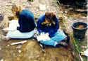 Jereann Lefever and Jenni Toedtemeier writing field notes.