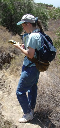 Marla Mealey using GIS location equipment.