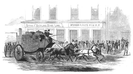 Overland Mail Stage departing for San Francisco