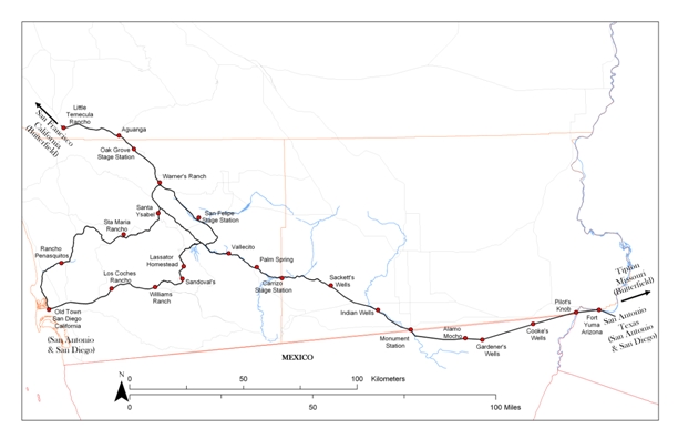 San Antonio to San Diego Mail Route