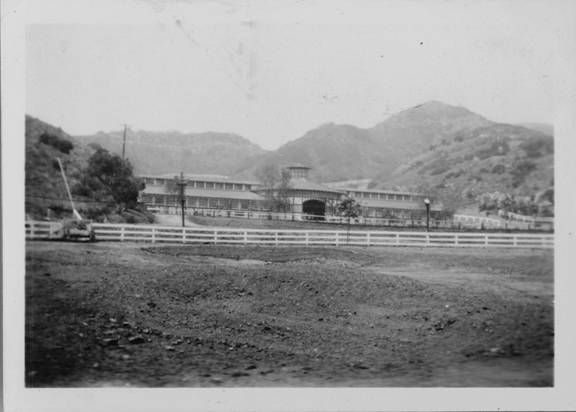 The Stable was bult on a level pad cut into the sloping terrain of Mitt Canyon.