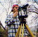 Chris Haavelaar using the transit.