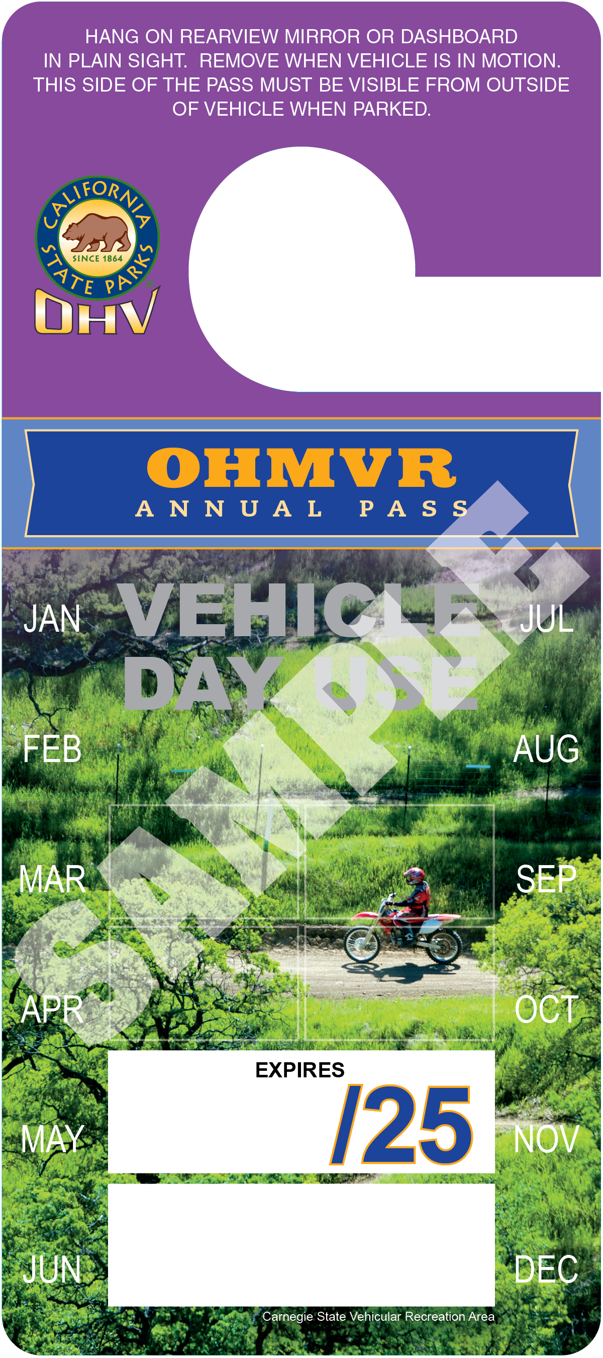 An OHV Vehicle Day Use Annual Pass