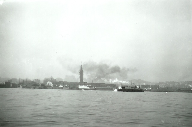 "At that time I watched the vast conflagration from out on the bay. It was dead calm. Not a flicker of wind stirred."