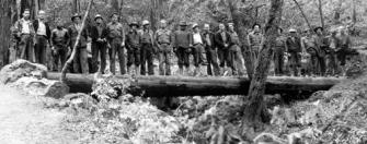 CCC at Mount Tamalpais on double log bridge in 1935