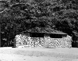 CCC constructed masonry restroom at Pfeiffer Big Sur in 1938
