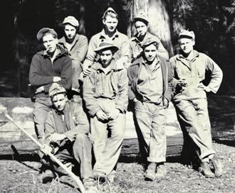 CCC planting crew members at Humboldt Redwoods in 1935