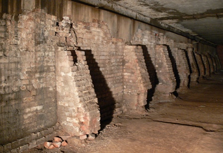 Underground tunnel in Old Sacramento SHP. Photo by Rebecca Crowther, Center for Sacrametno History.