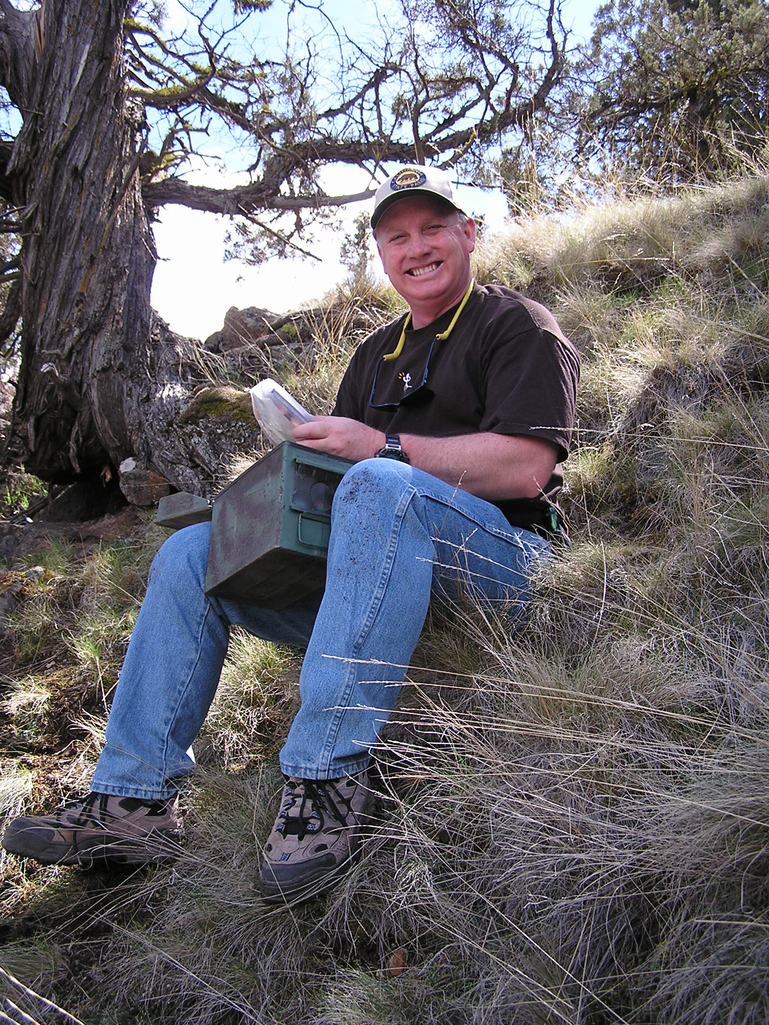 Having fun geocaching.