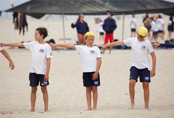 Jr. Lifeguards practicing drills