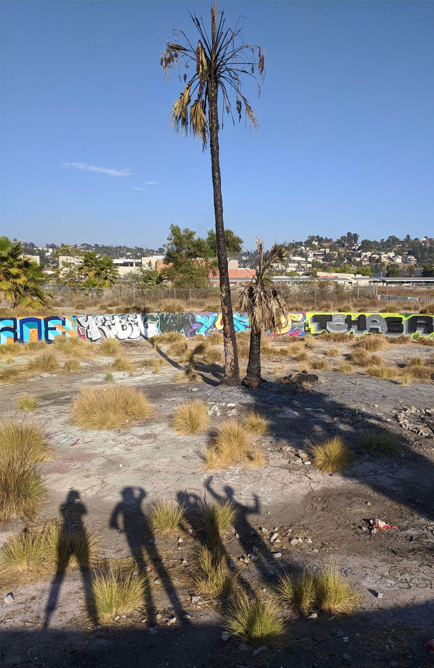 Remnants of a Taylor Yard railroad turntable pit with brightly painted walls Remnants of a Taylor Yard railroad turntable pit with brightly painted walls