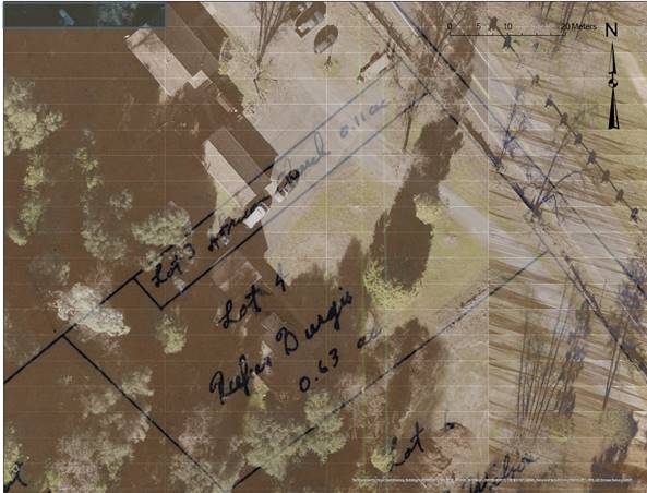 Detail view of the African Church property, 1873 Coloma map
