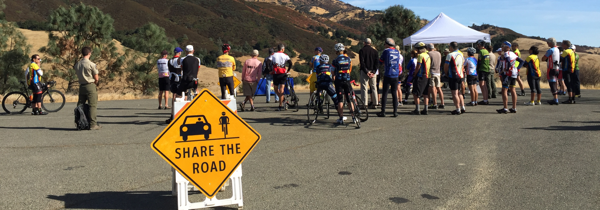 The finish line at a Mount Diablo cycling race