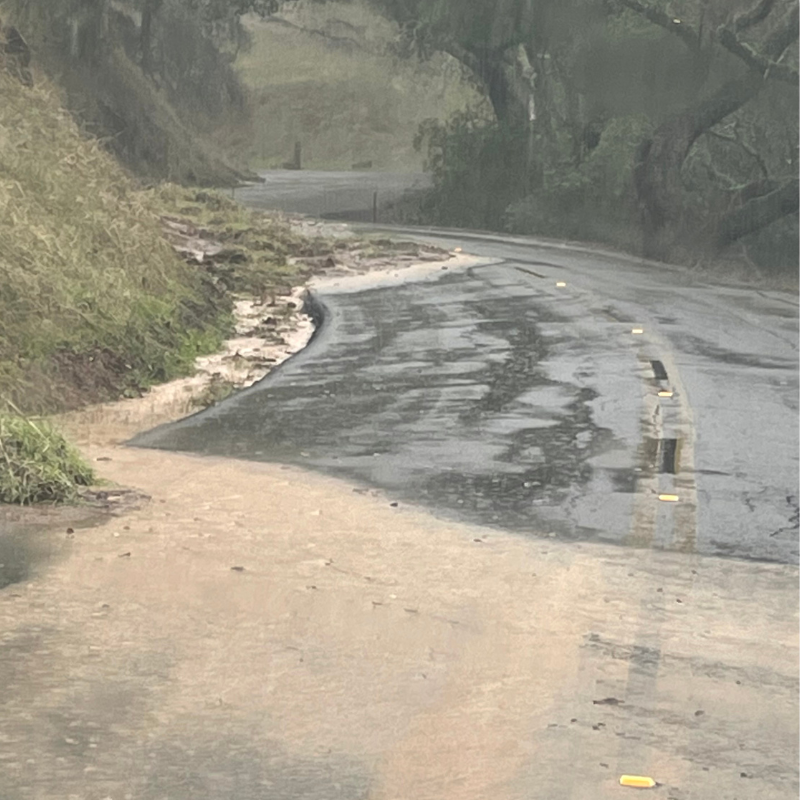 A flooded road at Mount Diablo A flooded road at Mount Diablo