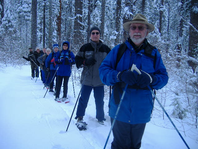 Snowshoe hike through the North Grove