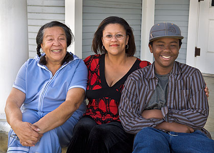 Three generations of family