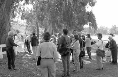 Volunteers being trained to work with school groups at Will Rogers SHP.