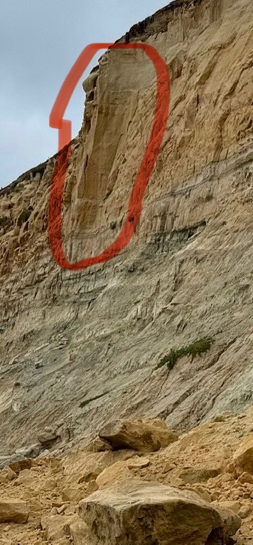 Image of cracked rock on cliff face Image of cracked rock on cliff face