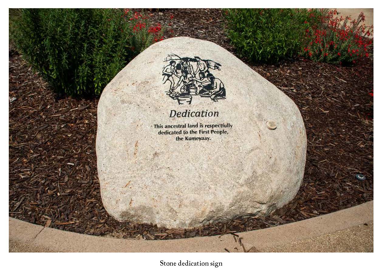 Photo of the stone dedication sign