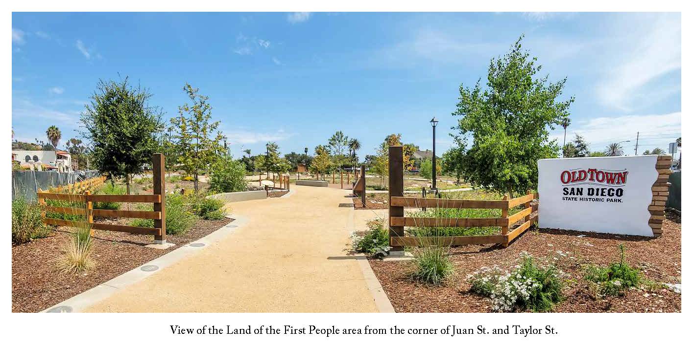 View of the Land of the First People area from the corner of Juan St. and Taylor St.