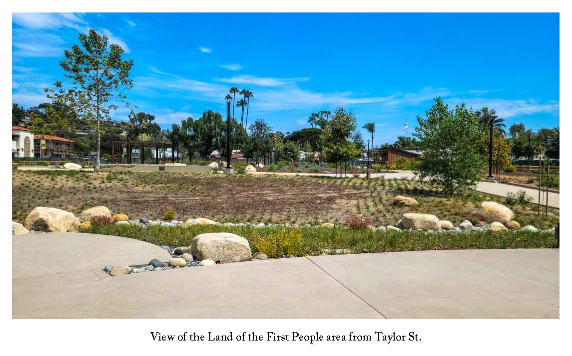 View of the Land of the First People area from Taylor St.