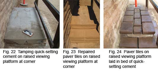 Repair process of the raised viewing platforms