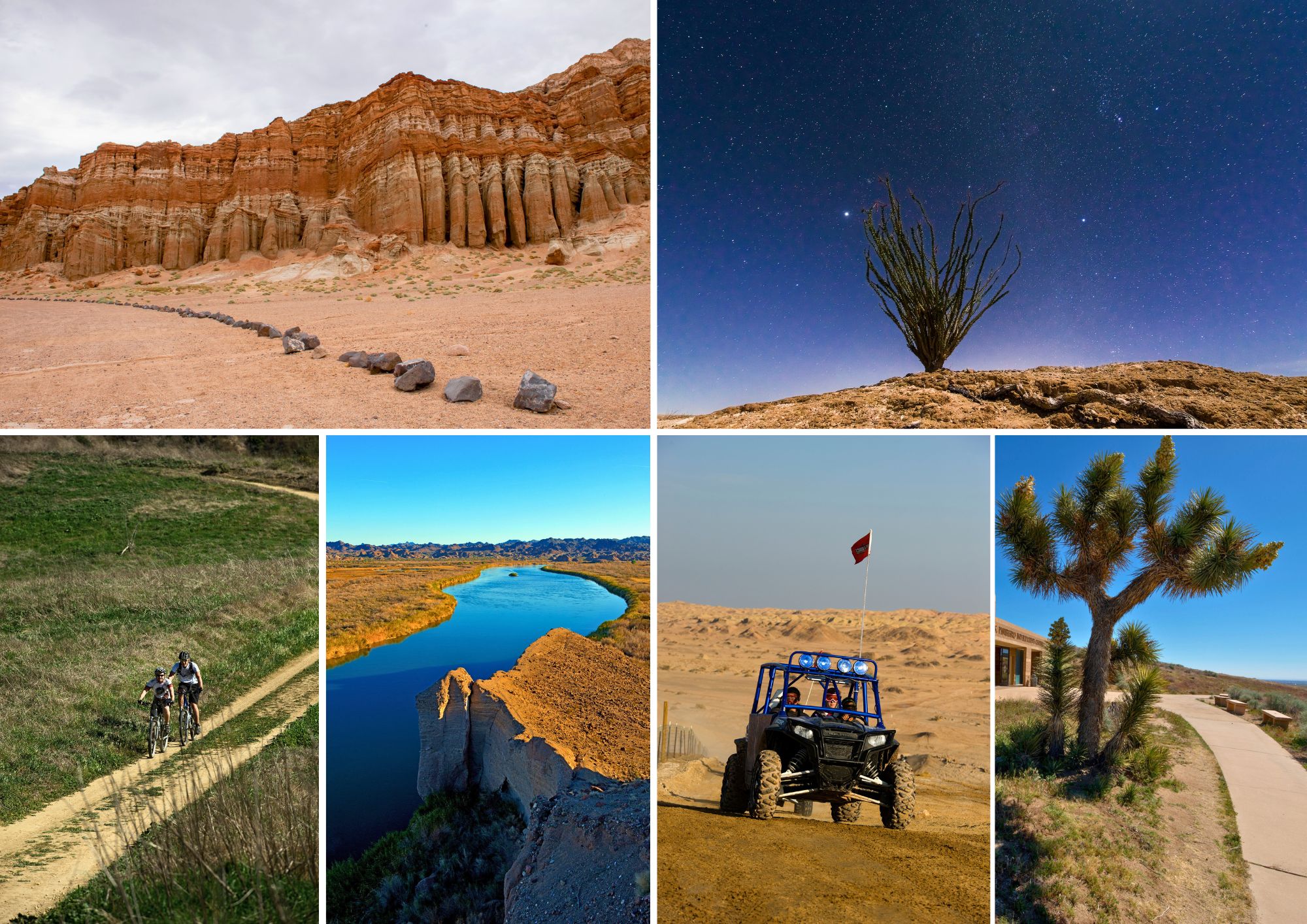 A collage of six state parks
