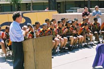 Pedaling for Peace - at Santana High School with State Parks Director.
