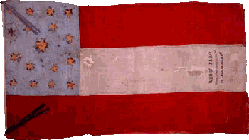 The flag of John P. Gillis, wrestled away from him by John Biederman