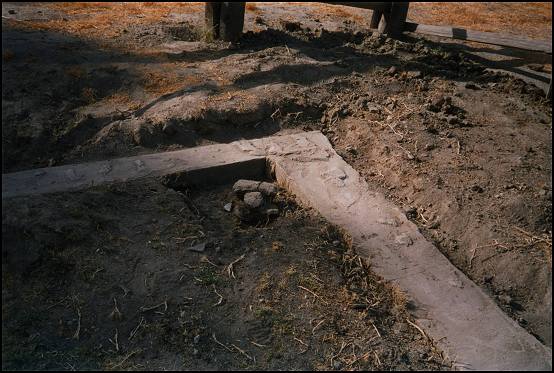 Unit one showing difference in width size of the north-south and east-west foundation walls.