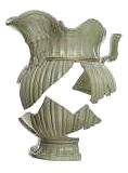 Olive green lustreware ceramic pitcher