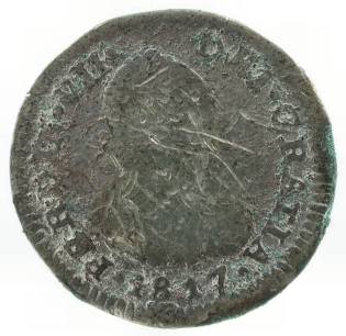coin recovered from Cooper-Molera adobe from Chile